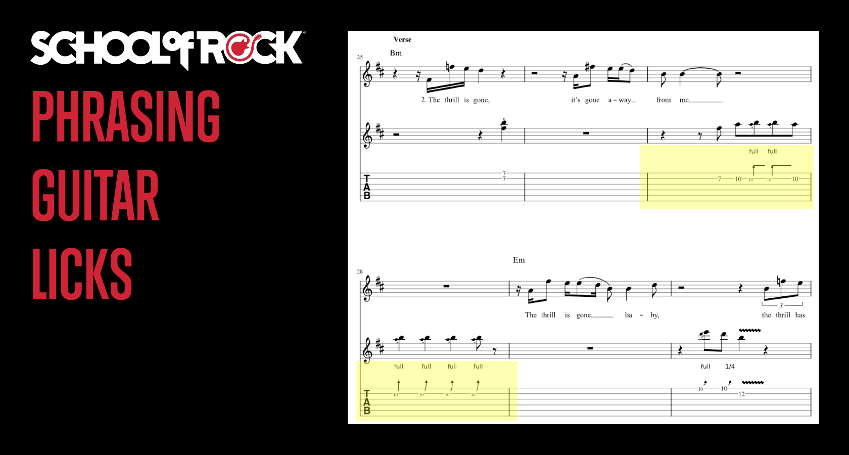 An example of phrasing guitar licks from B.B. King's